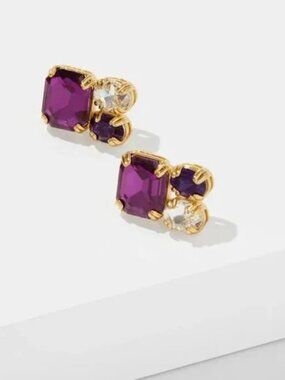 Talbots Crystal Ensemble Stud Earrings - New With Tag In Box